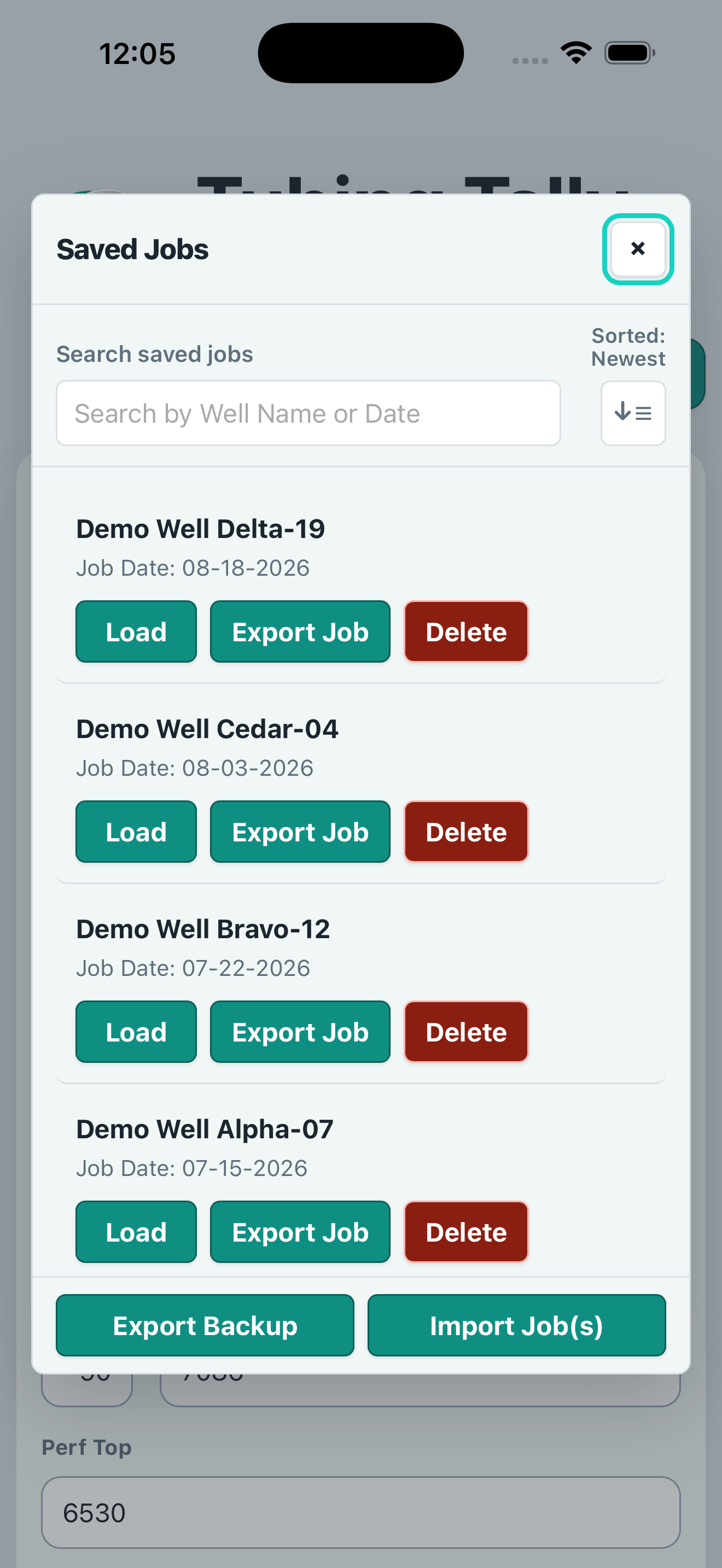 Saved Jobs screen showing saved demo jobs